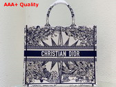 Dior Large Dior Book Tote White and Blue Reve d Infini Embroidery Replica