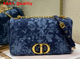 Dior Large Dior Caro Bag Blue Dior Flowers Cannage Denim Replica