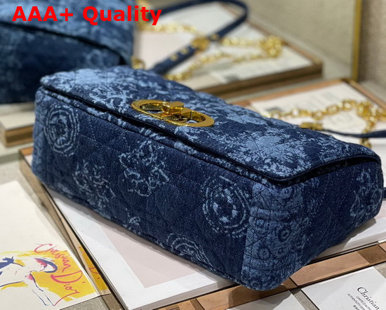 Dior Large Dior Caro Bag Blue Dior Flowers Cannage Denim Replica