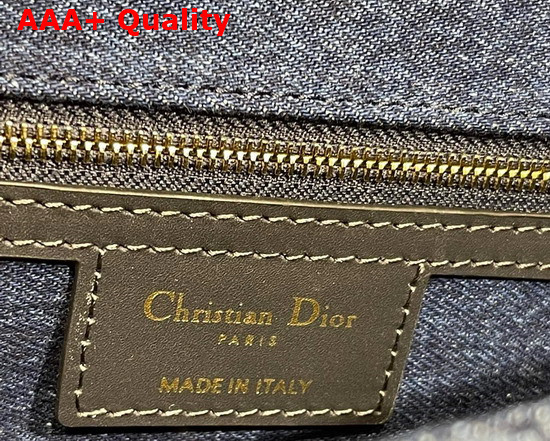 Dior Large Dior Caro Bag Blue Dior Flowers Cannage Denim Replica