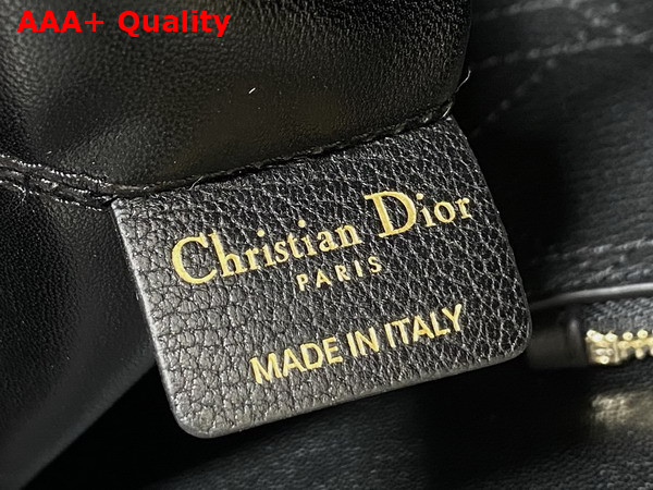 Dior Large Dior Toujours Bag in Black Flat Macrocannage Shiny Grained Calfskin Replica