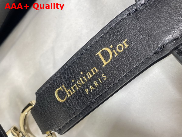 Dior Large Dior Toujours Bag in Black Flat Macrocannage Shiny Grained Calfskin Replica
