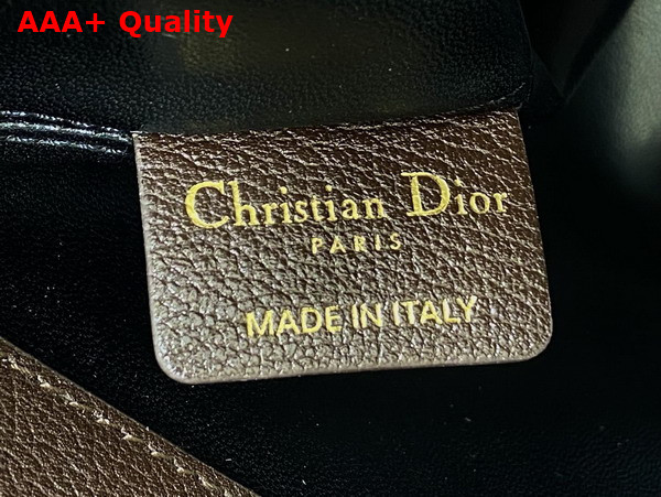 Dior Large Dior Toujours Bag in Chocolate Brown Flat Macrocannage Shiny Grained Calfskin Replica