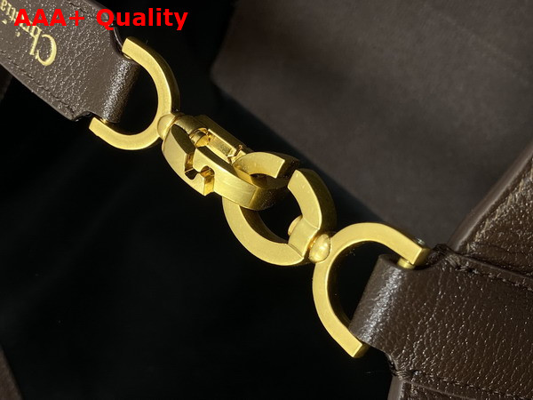 Dior Large Dior Toujours Bag in Chocolate Brown Flat Macrocannage Shiny Grained Calfskin Replica