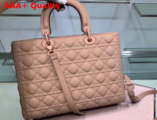 Dior Large Lady Dior Bag Blush Ultramatte Cannage Calfskin Replica