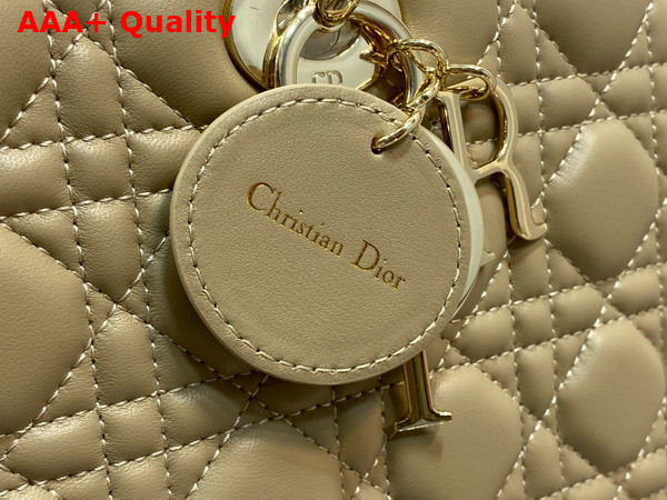 Dior Large Lady Dior Bag in Beige Cannage Lambskin Replica