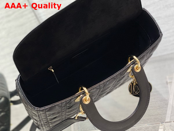 Dior Large Lady Dior Bag in Black Cannage Lambskin Replica