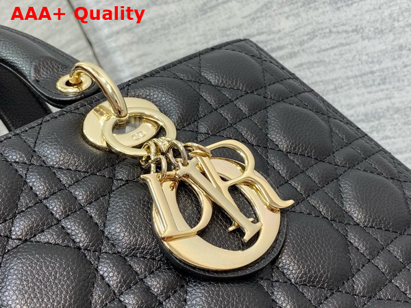 Dior Large Lady Dior Bag in Black Grained Cannage Calfskin Replica