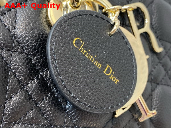 Dior Large Lady Dior Bag in Black Grained Cannage Calfskin Replica