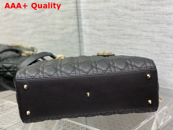 Dior Large Lady Dior Bag in Black Grained Cannage Calfskin Replica
