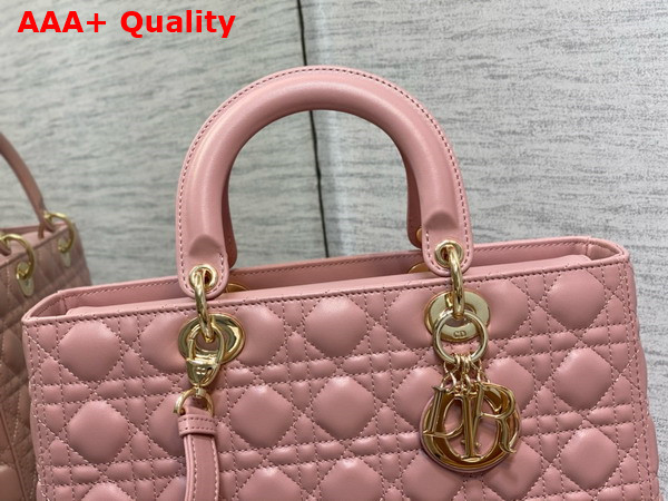 Dior Large Lady Dior Bag in Blush Cannage Lambskin Replica