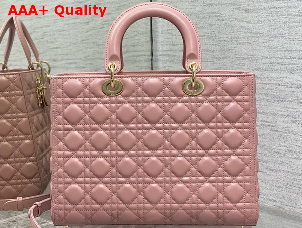 Dior Large Lady Dior Bag in Blush Cannage Lambskin Replica