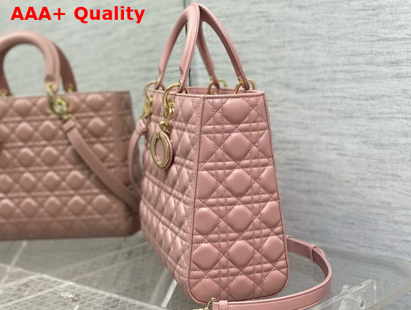 Dior Large Lady Dior Bag in Blush Cannage Lambskin Replica