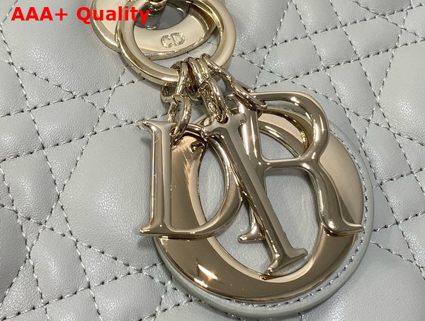 Dior Large Lady Dior Bag in Cloud Gray Cannage Lambskin Replica