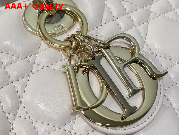 Dior Large Lady Dior Bag in Pale Pink Cannage Lambskin Replica