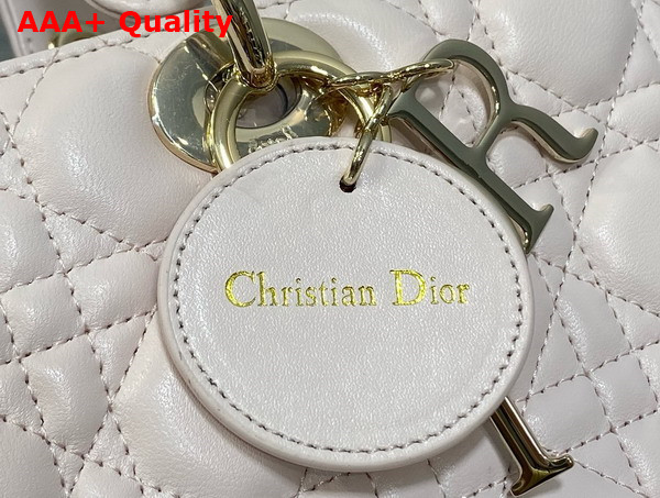 Dior Large Lady Dior Bag in Pale Pink Cannage Lambskin Replica