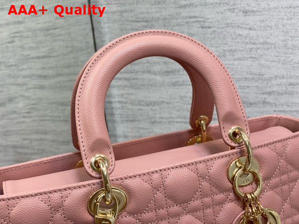 Dior Large Lady Dior Bag in Powder Pink Cannage Grained Calfskin Replica