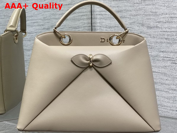 Dior Large Mydior Top Handle Bag in Beige Lambskin Replica