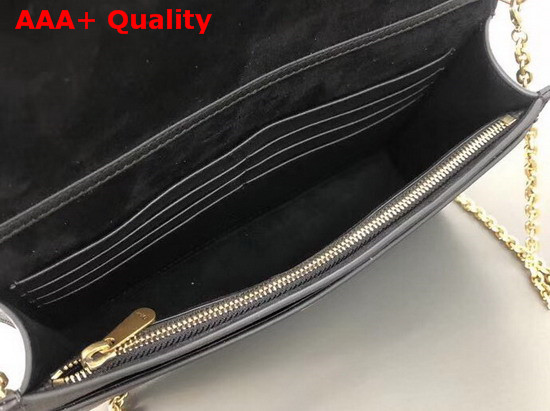 Dior Large Saddle Wallet on Chain Clutch in Black Calfskin Leather Replica