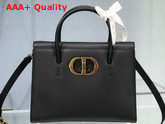 Dior Large St Honore Tote Black Grained Calfskin Replica