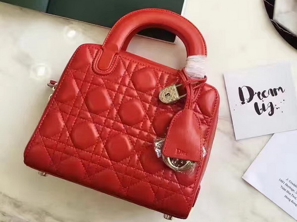 Dior Lily Bag in Red Cannage Lambskin for Sale