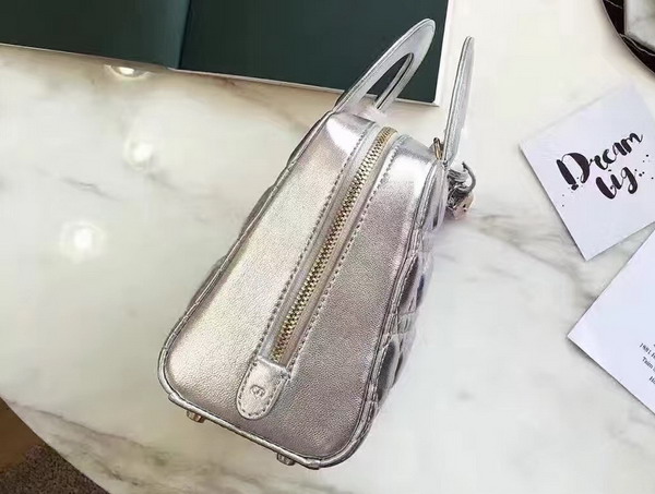 Dior Lily Bag in Silver Cannage Lambskin for Sale