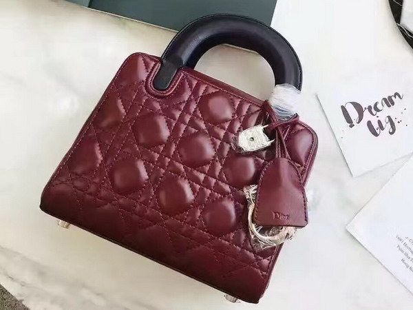 Dior Lily Bag in Two Tone Red and Sapphire Blue Cannage Lambskin for Sale