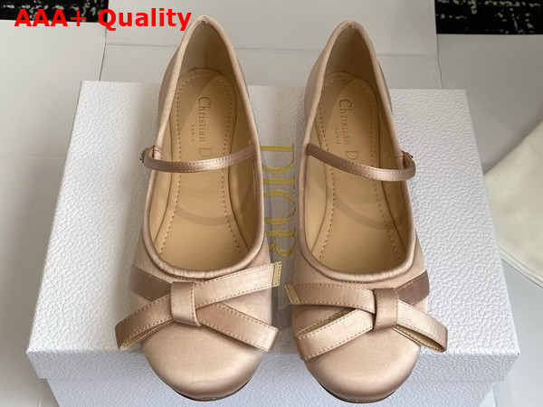 Dior Lovely D Ballet Flat in Nude Satin Replica