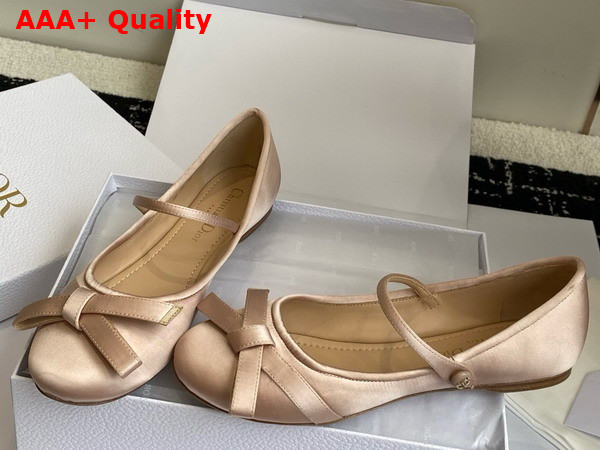 Dior Lovely D Ballet Flat in Nude Satin Replica