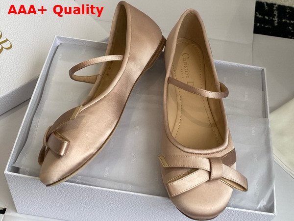 Dior Lovely D Ballet Flat in Nude Satin Replica