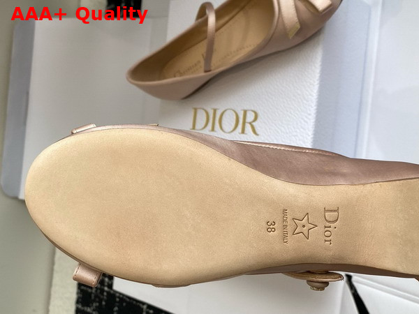 Dior Lovely D Ballet Flat in Nude Satin Replica