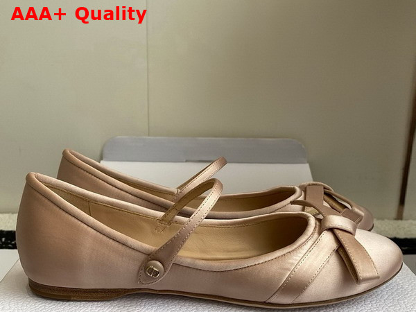 Dior Lovely D Ballet Flat in Nude Satin Replica