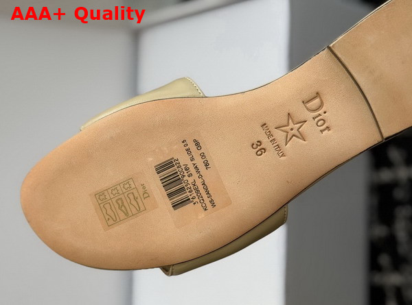 Dior Medaillon Buckle Slide in Beige Lambskin Replica