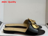 Dior Medaillon Buckle Slide in Black Lambskin Replica