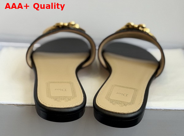 Dior Medaillon Buckle Slide in Black Lambskin Replica