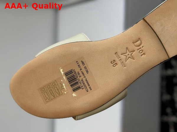 Dior Medaillon Buckle Slide in Latte Lambskin Replica