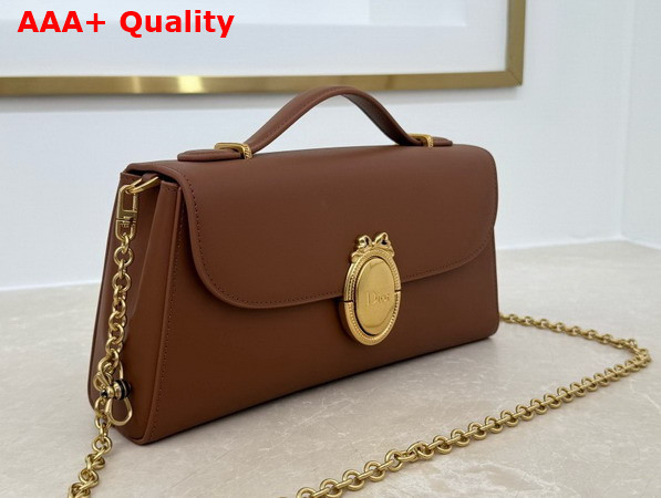 Dior Medaillon Pouch in Brown Smooth Calfskin Replica