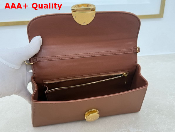 Dior Medaillon Pouch in Brown Smooth Calfskin Replica
