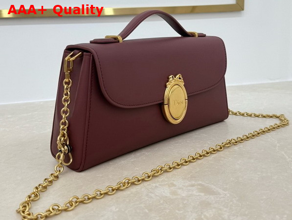 Dior Medaillon Pouch in Deep Amaranth Smooth Calfskin Replica