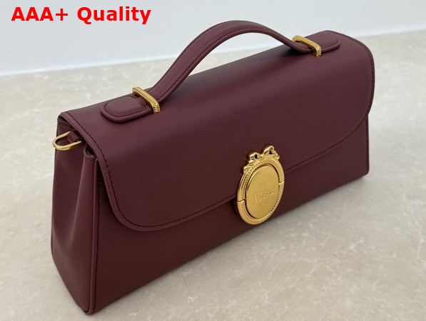 Dior Medaillon Pouch in Deep Amaranth Smooth Calfskin Replica