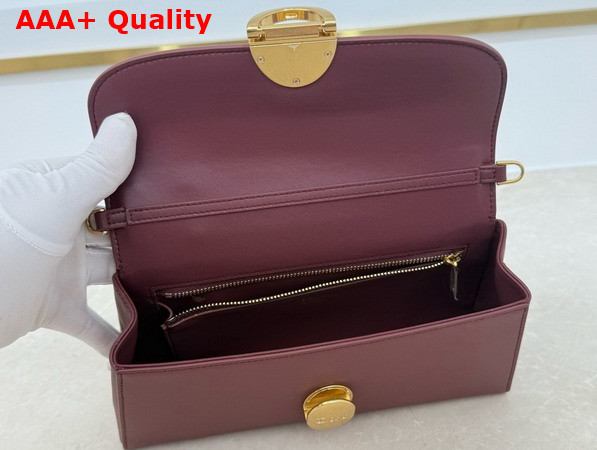 Dior Medaillon Pouch in Deep Amaranth Smooth Calfskin Replica