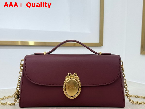 Dior Medaillon Pouch in Deep Amaranth Smooth Calfskin Replica
