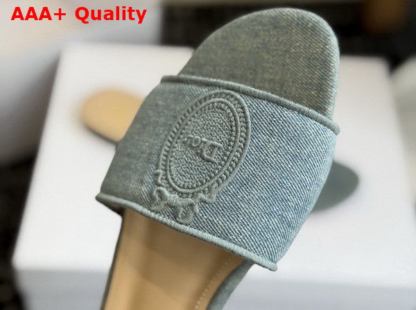 Dior Medaillon Slide in Light Blue Cotton Denim Replica