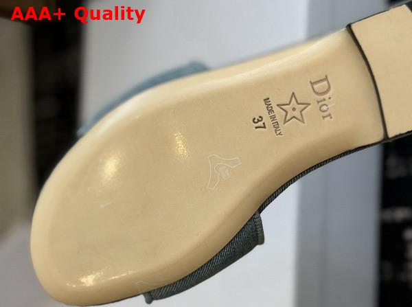 Dior Medaillon Slide in Light Blue Cotton Denim Replica