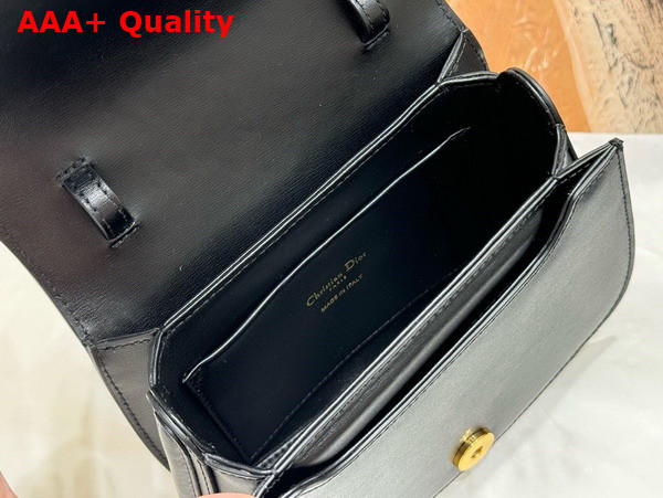 Dior Medium 30 Montaigne Avenue Top Handle Bag Black Ribbed Calfskin Replica