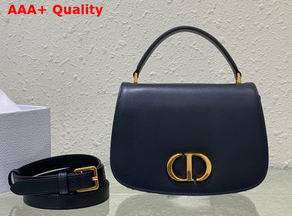 Dior Medium 30 Montaigne Avenue Top Handle Bag Blue Dior Oblique Jacquard and Calfskin Replica