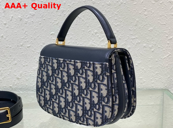 Dior Medium 30 Montaigne Avenue Top Handle Bag Blue Dior Oblique Jacquard and Calfskin Replica