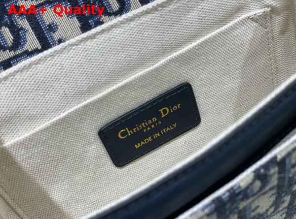 Dior Medium 30 Montaigne Avenue Top Handle Bag Blue Dior Oblique Jacquard and Calfskin Replica