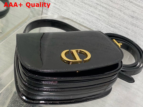 Dior Medium 30 Montaigne Avenue Top Handle Bag in Black Patent Calfskin Replica