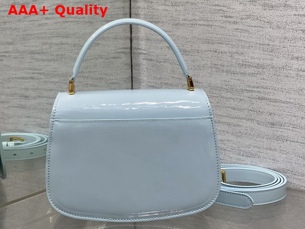 Dior Medium 30 Montaigne Avenue Top Handle Bag in Pale Blue Patent Calfskin Replica